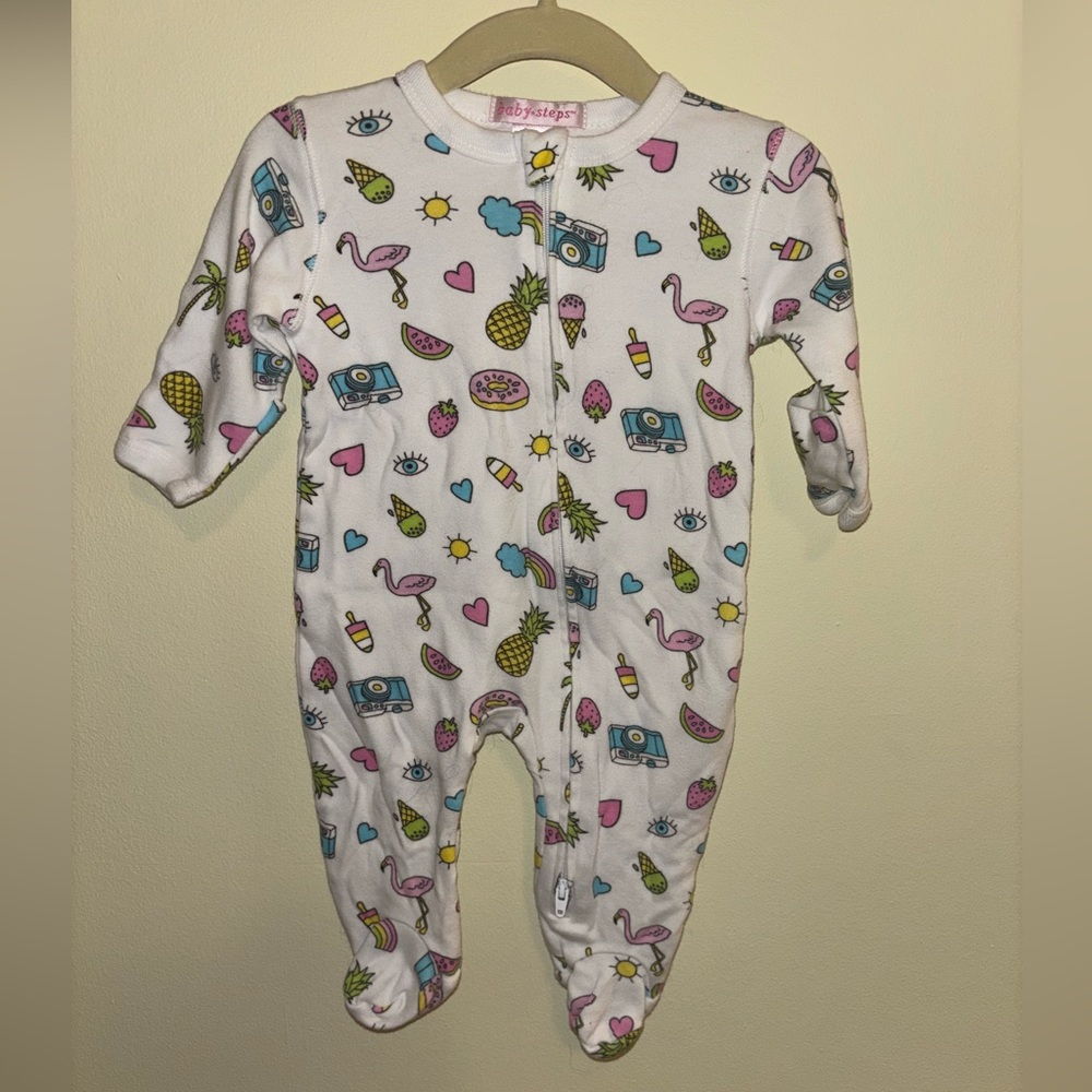 Baby Steps Baby Two-Way Zipper Footie Onesie